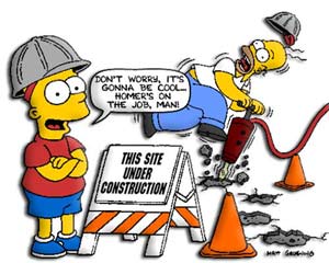 This site is under construction, but don't worry, Homer is on the job!